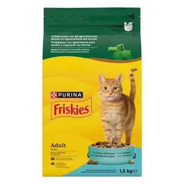 PURINA® FRISKIES®  Adulto con Pescado del Océano y Verduras