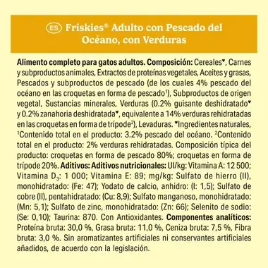 PURINA® FRISKIES®  Adulto con Pescado del Océano y Verduras