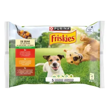 PURINA® FRISKIES® Adulto con Pollo y Guisantes en Gelatina