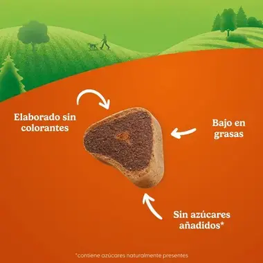 Premio para perro B-Steak: sin colorantes, bajo en grasas y sin azúcares añadidos. Snack saludable con forma de filete.