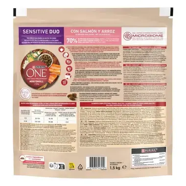 Vista trasera del envase con información nutricional, composición y recomendaciones de uso.