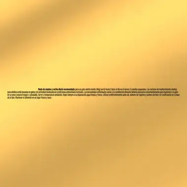 Texto de modo de empleo y ración diaria recomendada sobre fondo dorado.