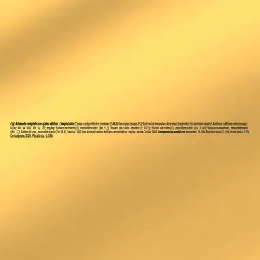 Composición e ingredientes de Gourmet Gold Terrine con conejo sobre fondo dorado.