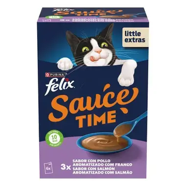 PURINA® FELIX® Soup Sauce Time sabor con Pollo y Salmón