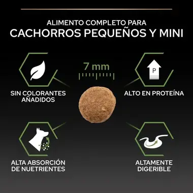 Alimento completo para cachorros pequeños y mini