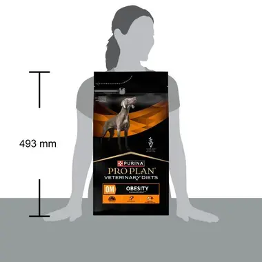 Tamaño del saco de Purina Pro Plan Veterinary Diets Obesity Management, 493 mm de altura