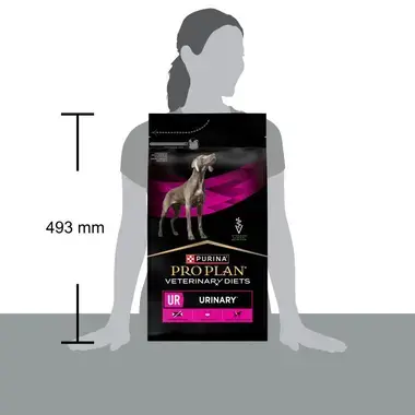 Tamaño del saco de Purina Pro Plan Veterinary Diets UR Urinary, 493 mm de altura