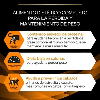 Beneficios de Purina Pro Plan Feline Obesity Management para la pérdida y el mantenimiento de peso