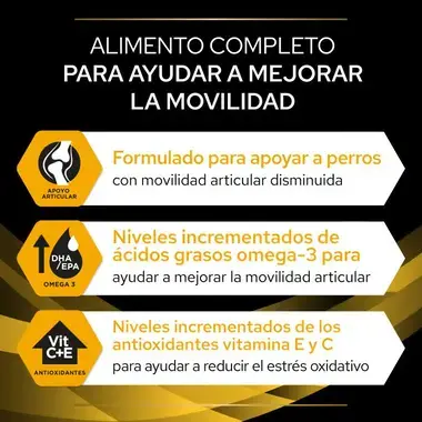 Beneficios de Purina Pro Plan Joint Mobility para apoyar la movilidad y la salud articular
