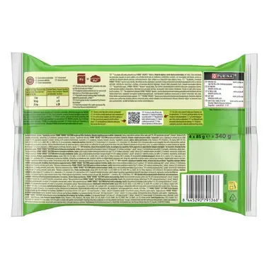 Parte posterior del multipack Purina Friskies Selections de 4 sobres de 85 g