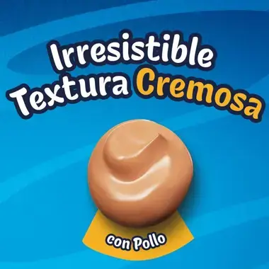Textura cremosa del snack líquido FELIX Deli Moments con pollo.