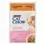 Sobre Purina Cat Chow Kitten con pavo y calabacín en gelatina, imagen frontal con gato.