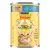 Parte trasera de la lata Purina Friskies en salsa con salmón, atún y verduras para gatos adultos.